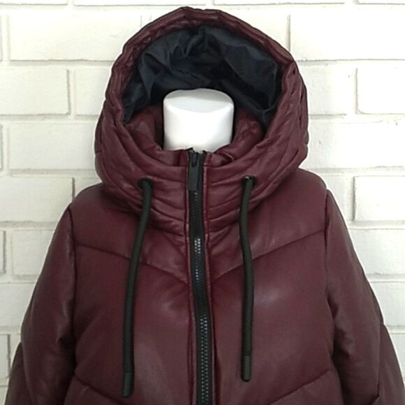 Marc New York Performance Bergandy Hooded Puffer Coat. Sz Medium NWT - Picture 2 of 16